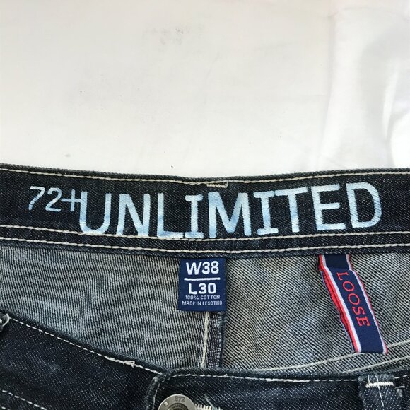 Ecko Unltd 72+ Loose Jeans Men 38 Black High Rise Stretch Skater Grunge 18003 - Picture 3 of 12